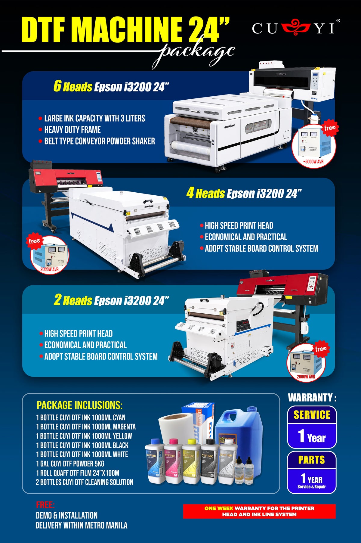 CUYI 24-Inch DTF Printer Business Packages