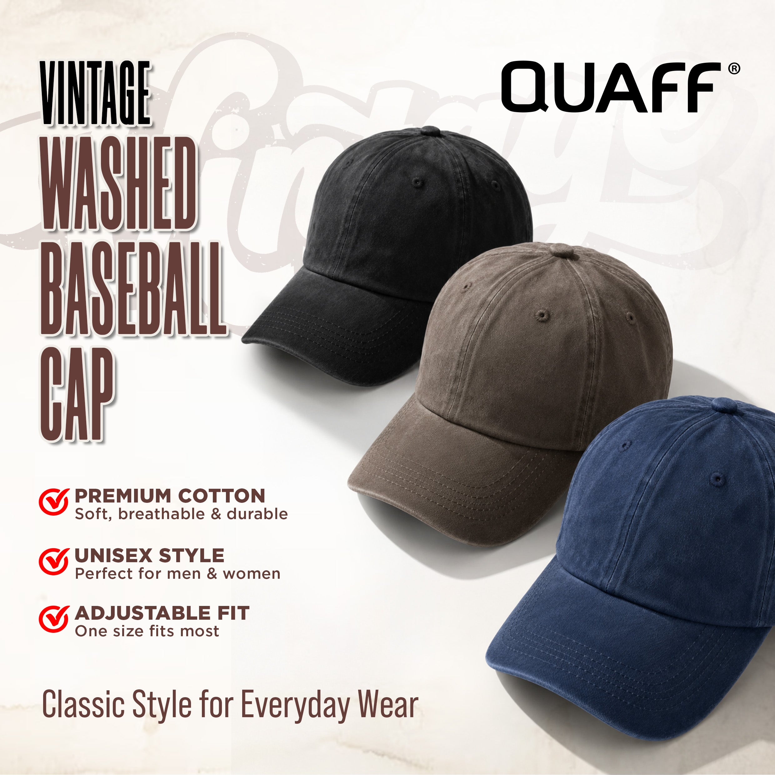 Washed Vintage Baseball Cap 🆕