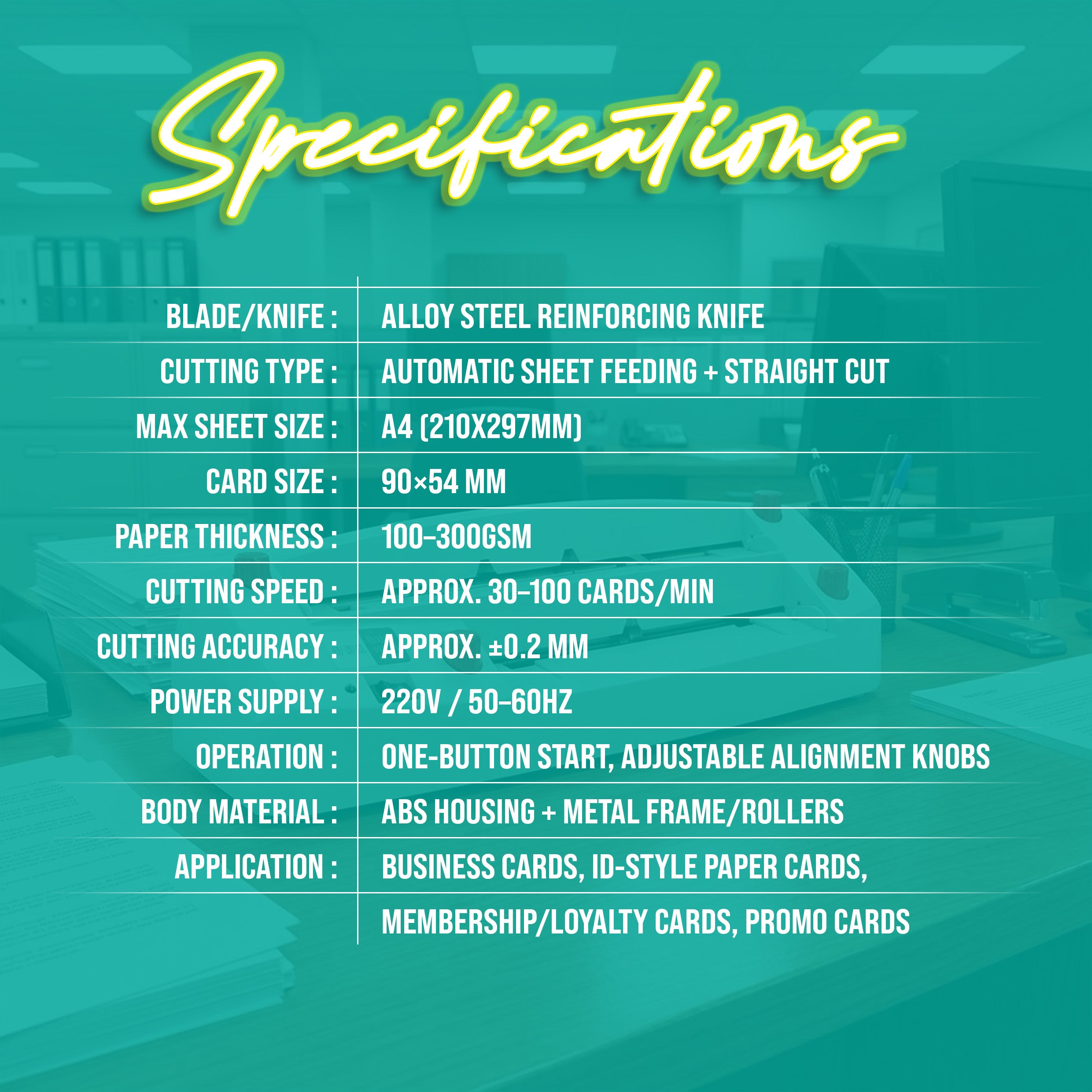 Electric Calling Card Cutter