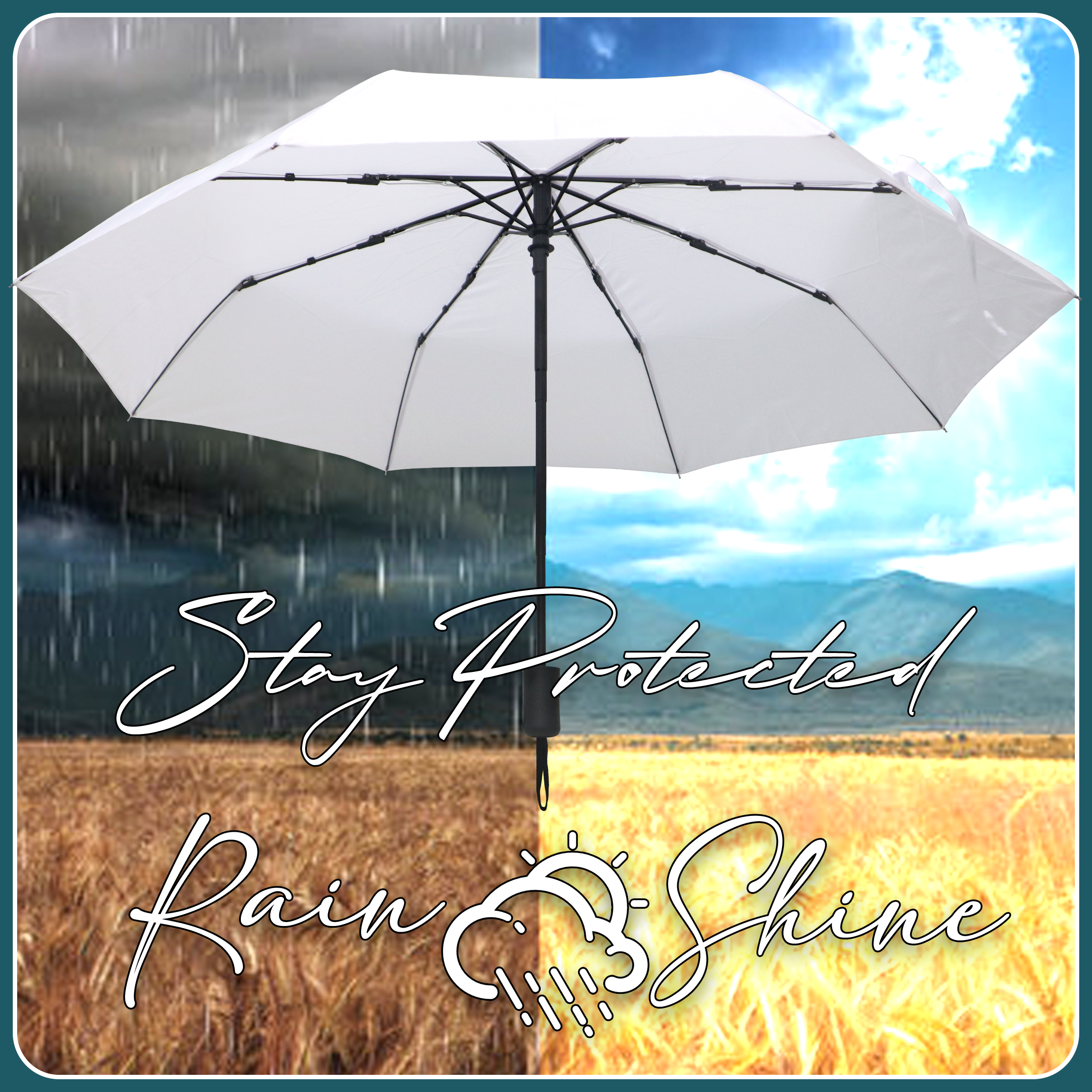 Sublimation Folded Umbrella White