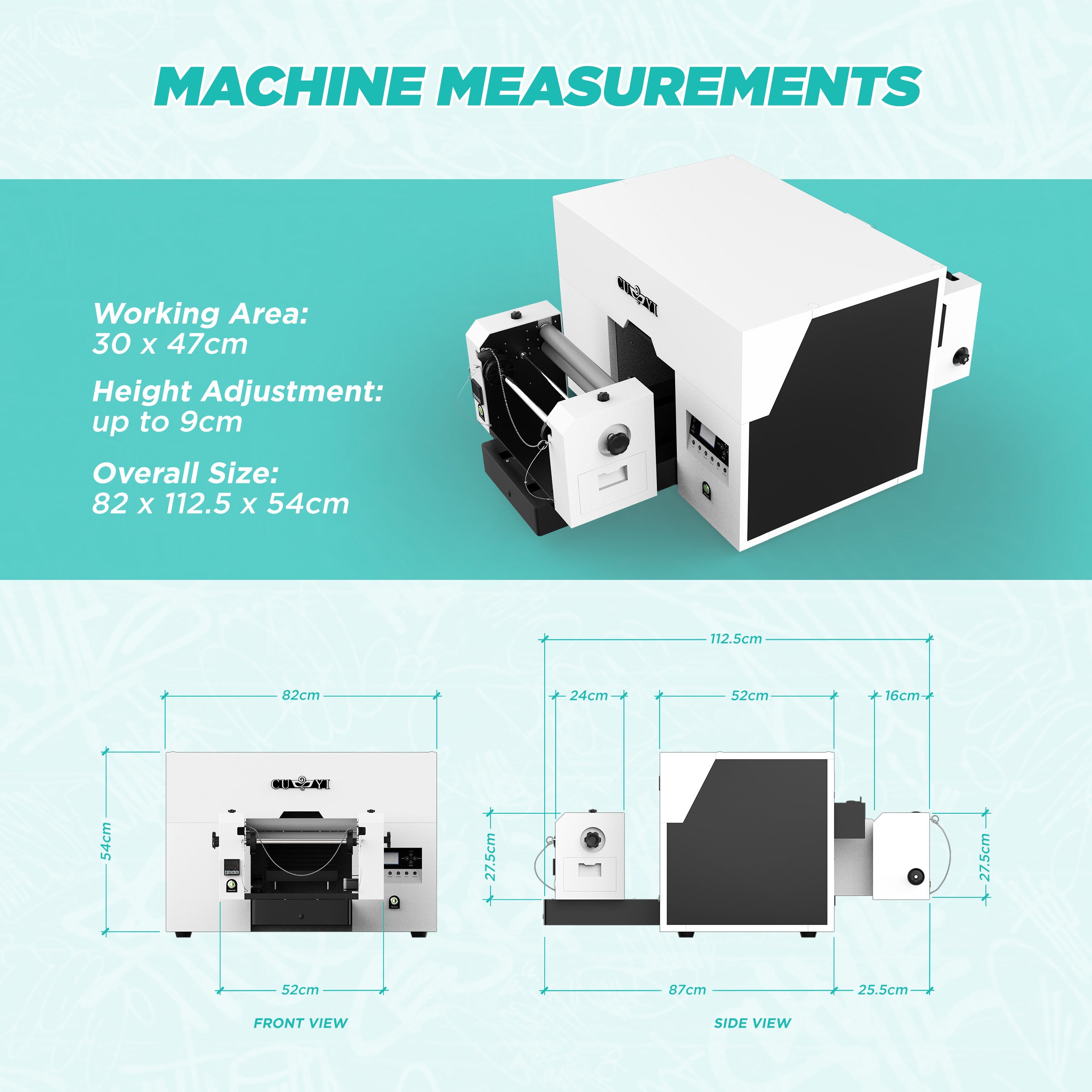Cuyi 4in1 A3 UV Printer i3200(8)-U1HD π