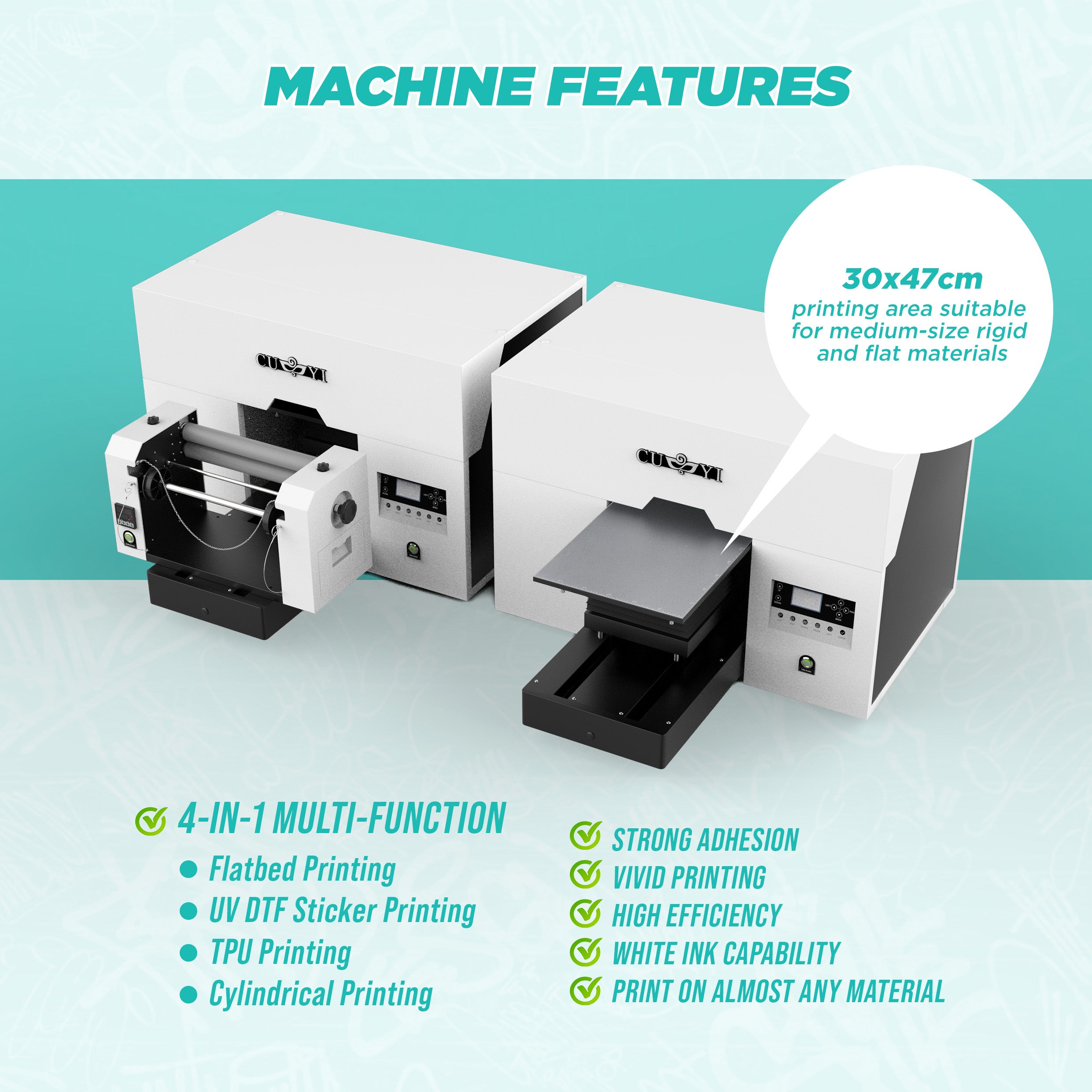 Cuyi 4in1 A3 UV Printer i3200(8)-U1HD π
