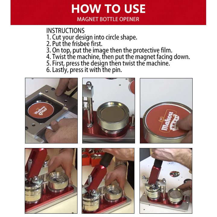 Quaff Magnet Opener For Button Pin 2.25 Inches 100pcs