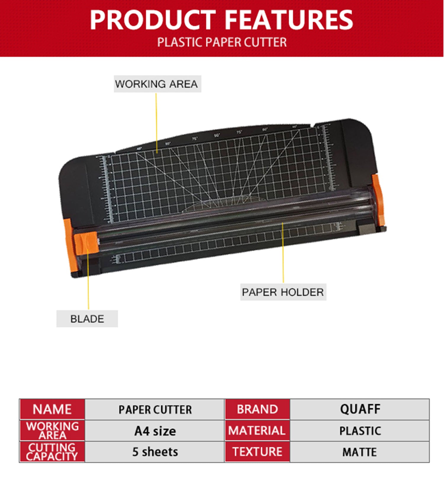 Paper Cutter Plastic Based(A4 size)