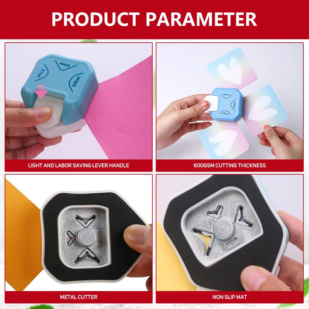 3in1 R4mm R7mm R10mm Corner Rounder Puncher Paper Photo Scrapbooking Tools For Diy Crafts