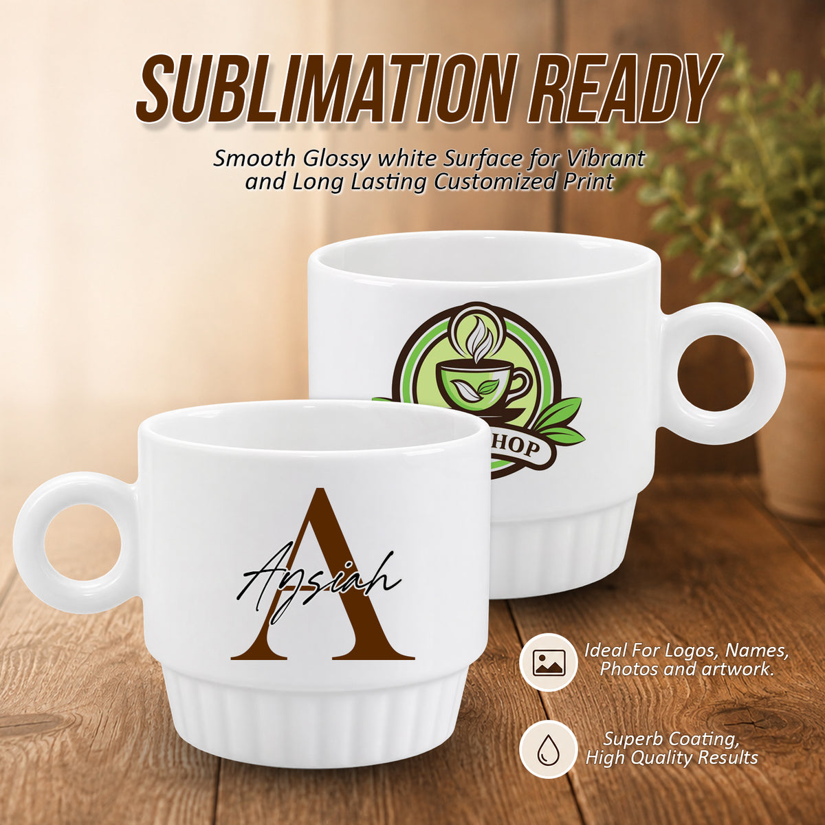 Sublimation Stacking Coffee Mug 250ml
