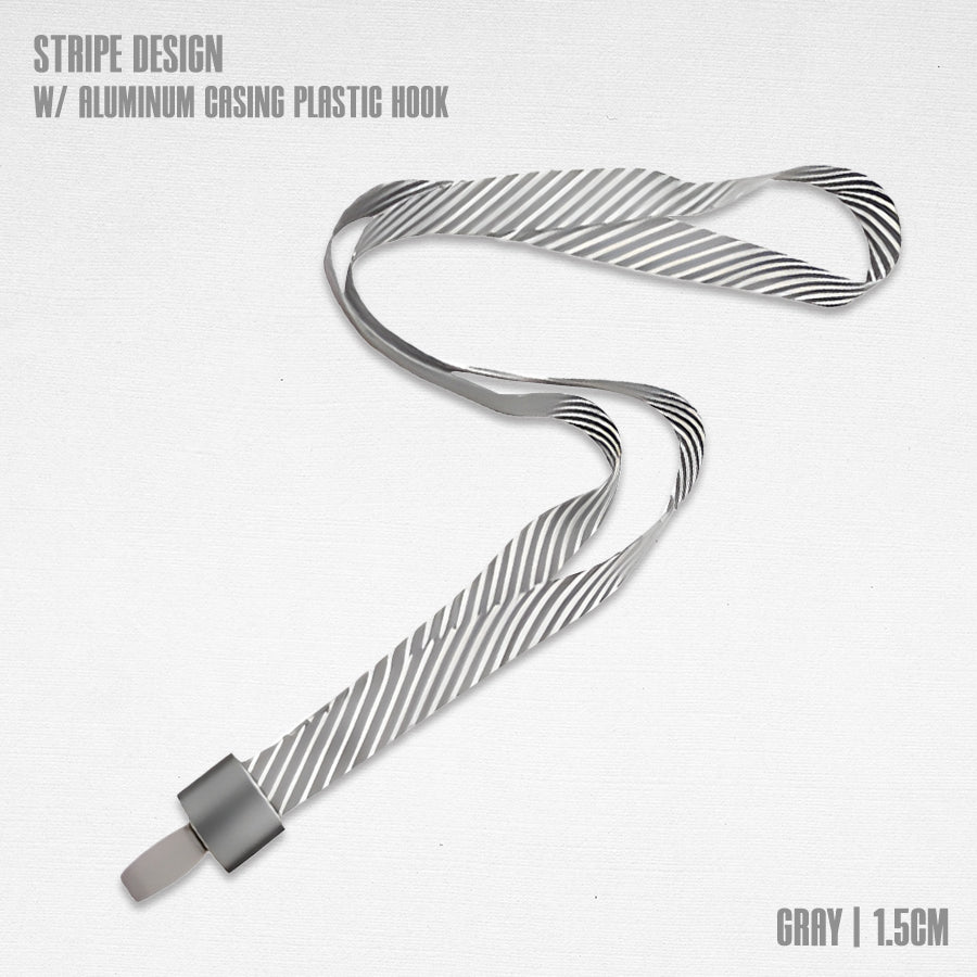 1.5cm stripe design id lace w/aluminum casing plastic hook (5PCS)