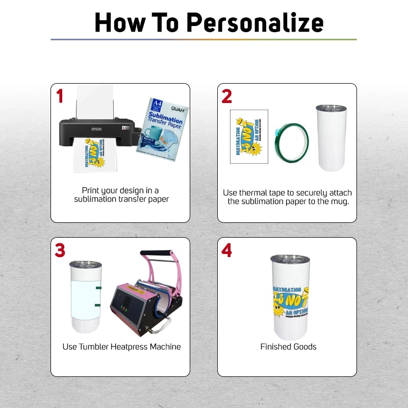Sublimation Coated Skinny Slim Tumbler