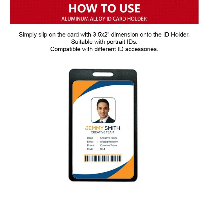 5pcs Vertical Aluminum Alloy Id Holder Jacket Case Protector 86x54mm