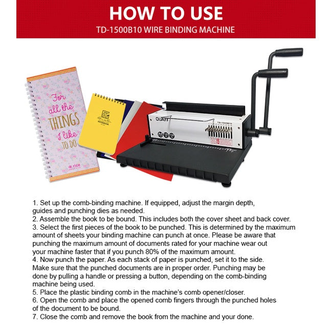 Quaff Binding Machine A4 Size Heavy Duty Binder