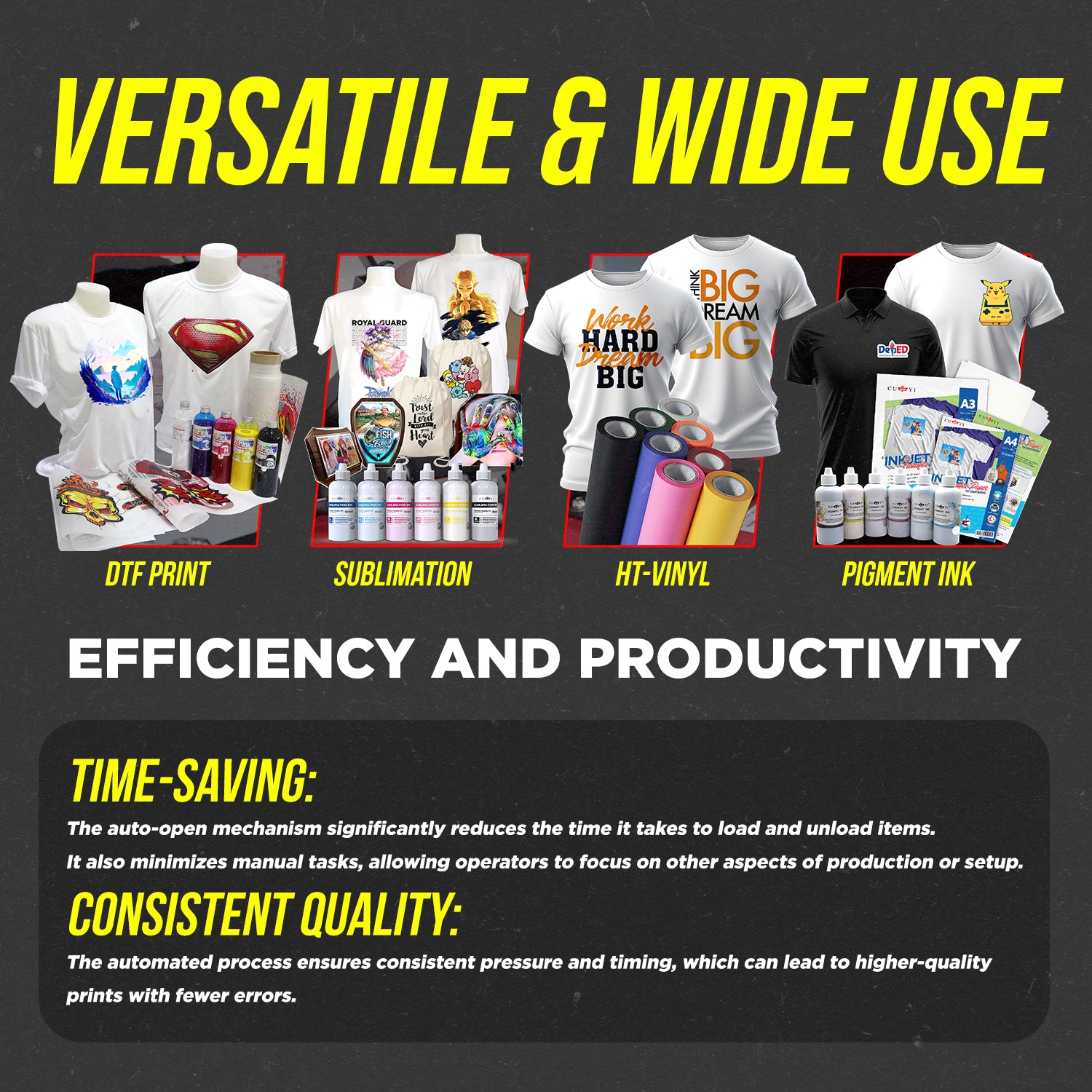 A4 CUYI Auto Open Heat Press Machine Drawer Type