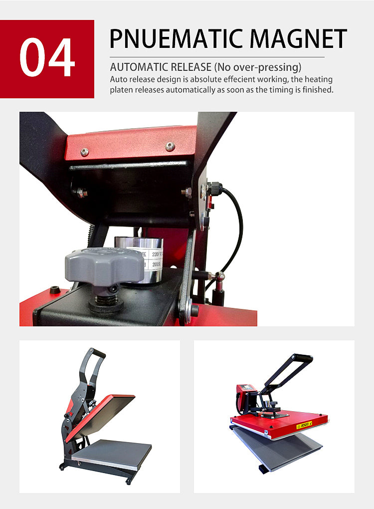 Dual Air Shock Digital Heat Press Machine (15x15inches)