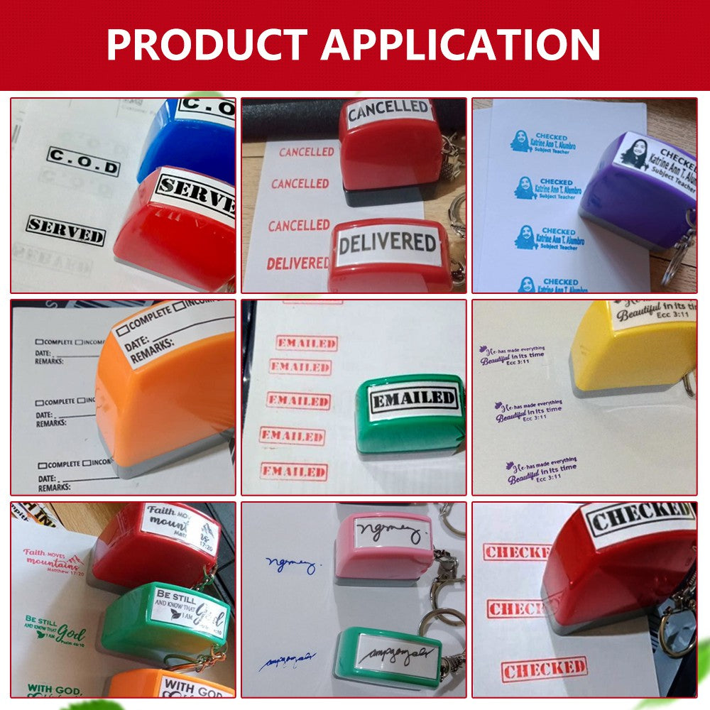 Blanks- 35x40mm Printable Photosensitive Self-Inking Key Chain Stamp Set For School And Office Use