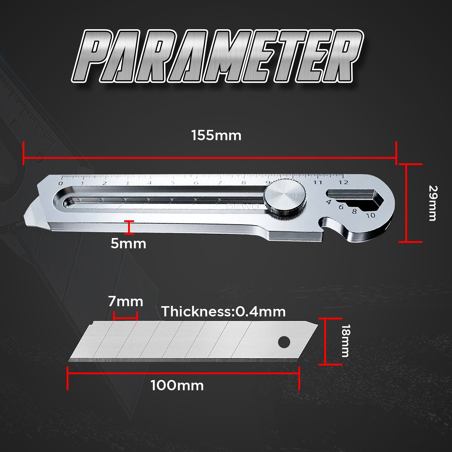 6-in-1 Stainless Heavy Duty Retractable Cutter