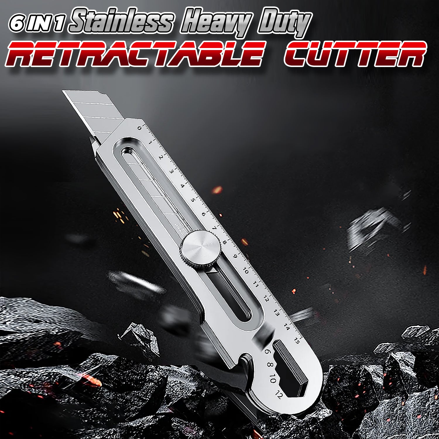 6-in-1 Stainless Heavy Duty Retractable Cutter