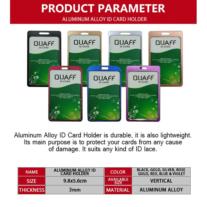 5pcs Vertical Aluminum Alloy Id Holder Jacket Case Protector 86x54mm