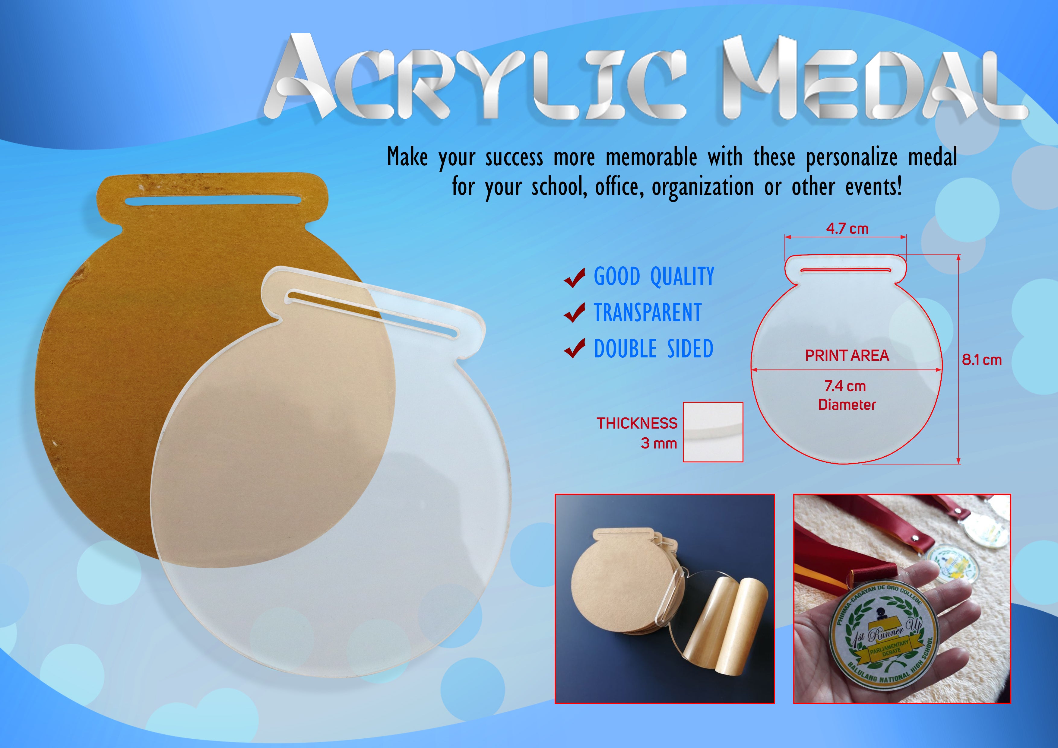 3mm Acrylic Medal