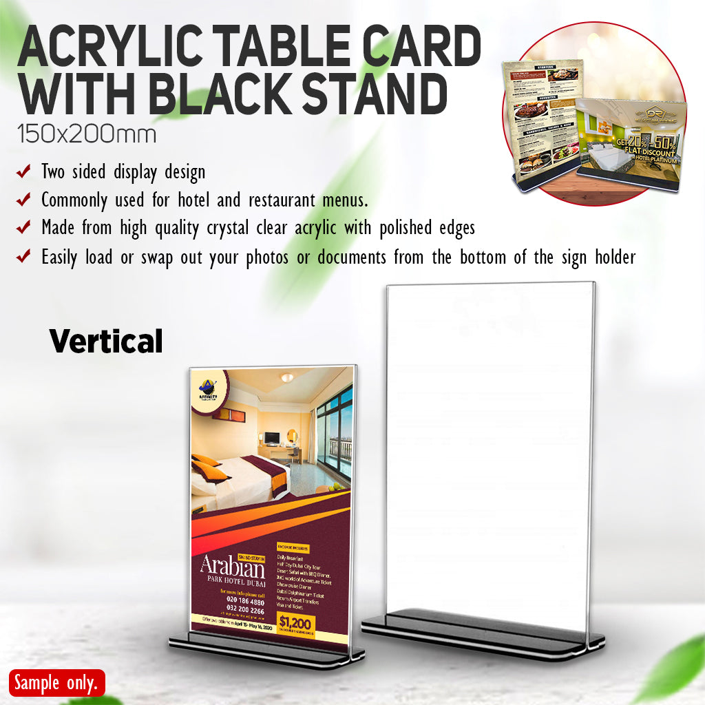 Acrylic Table Card with Black Stand