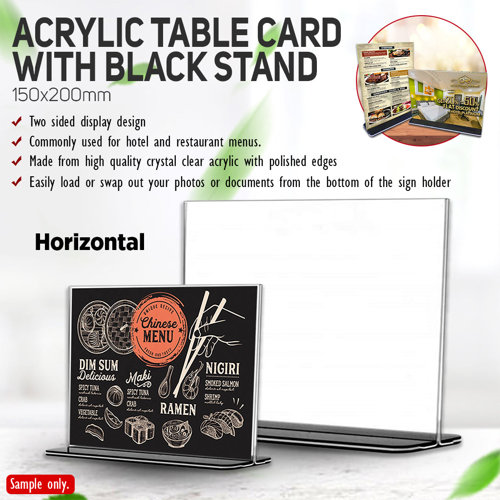 Acrylic Table Card with Black Stand