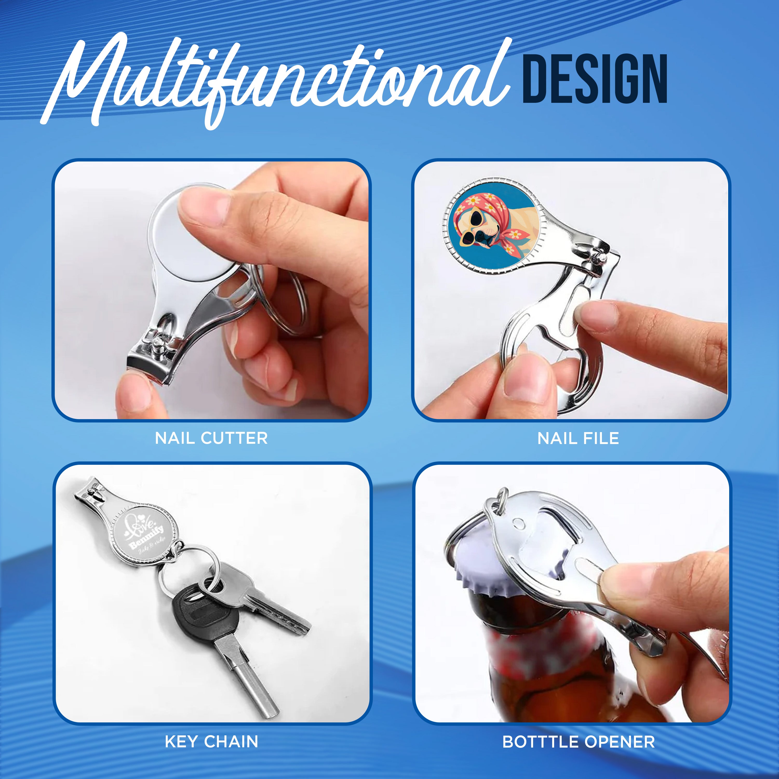 Sublimation 2in1 Nail Cutter with Bottle Opener