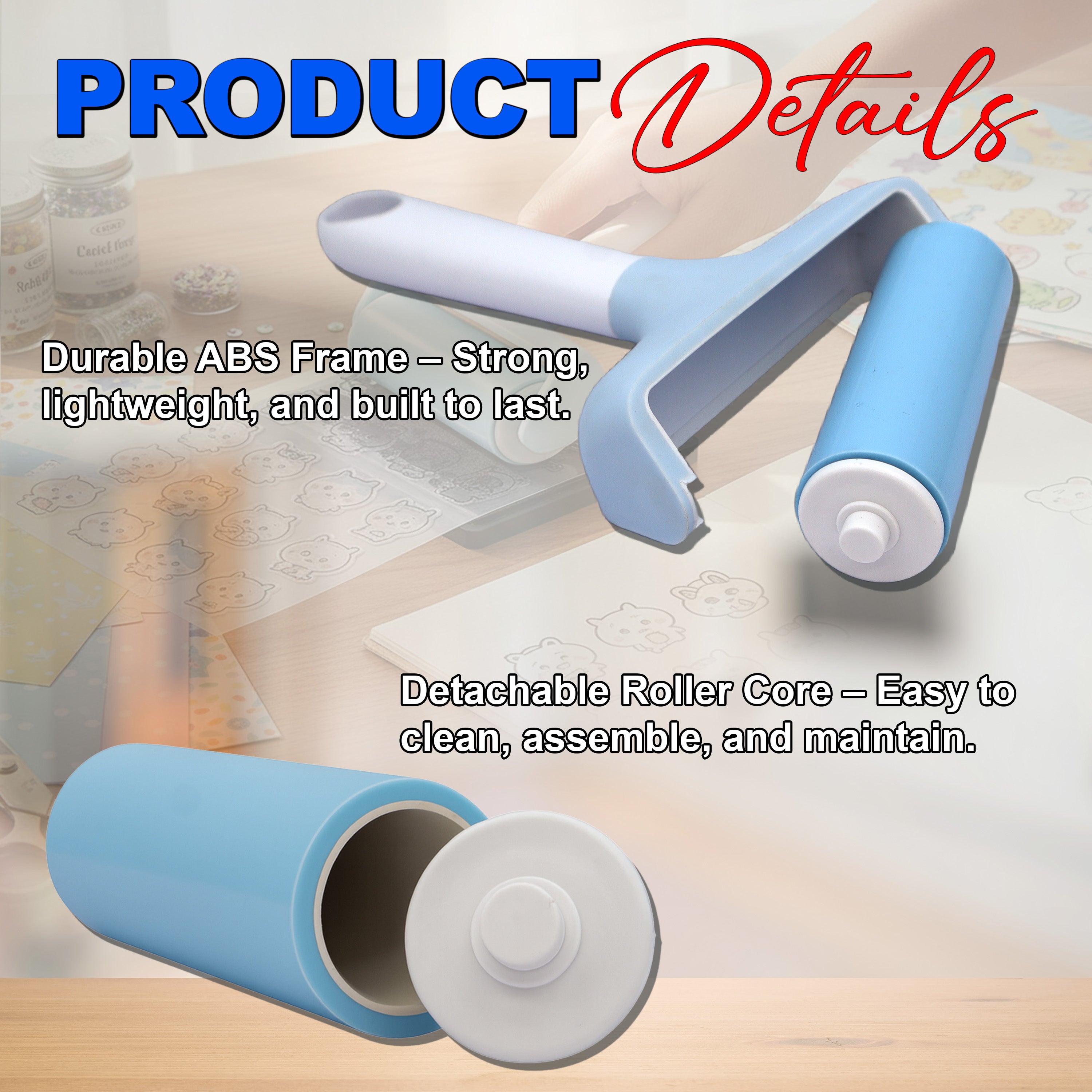 3.7inch Rubber Roller Blue