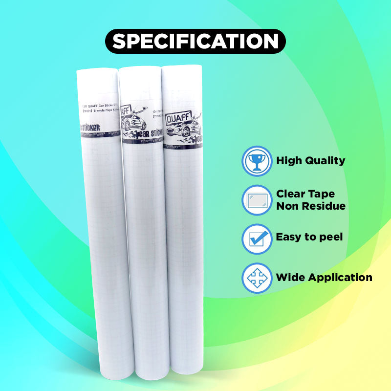 QUAFF Transfer Tape Glossy 24" with white backing