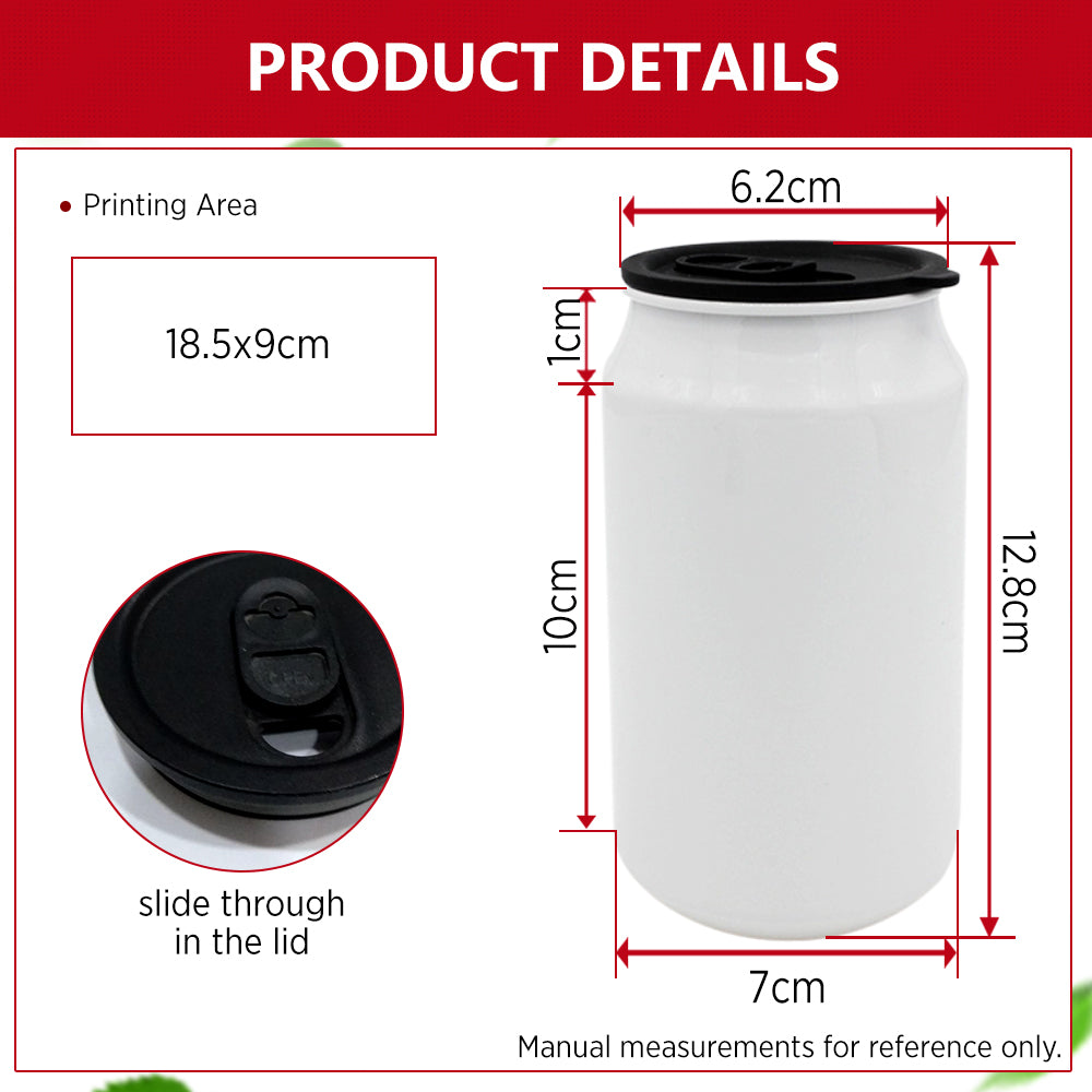 Quaff Sublimation Coated Aluminum Coke Mug White 350ml