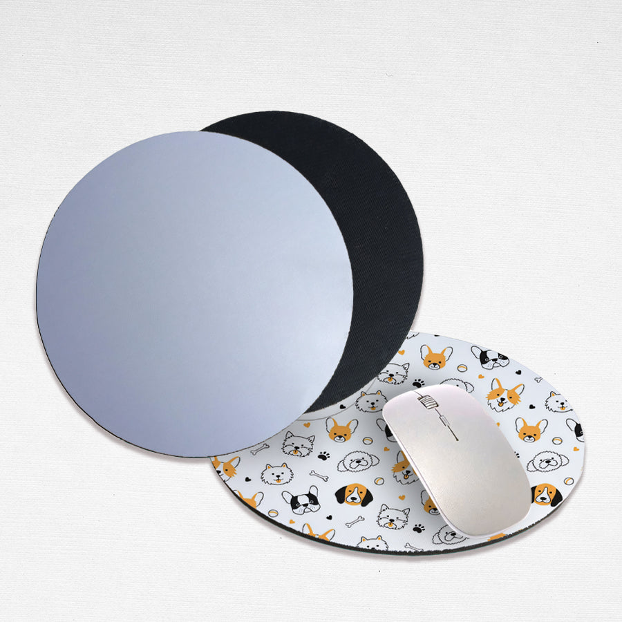 Circle Sublimation Printable Rubber Mouse Pad 3mm Plain White for Customize (Blanks)