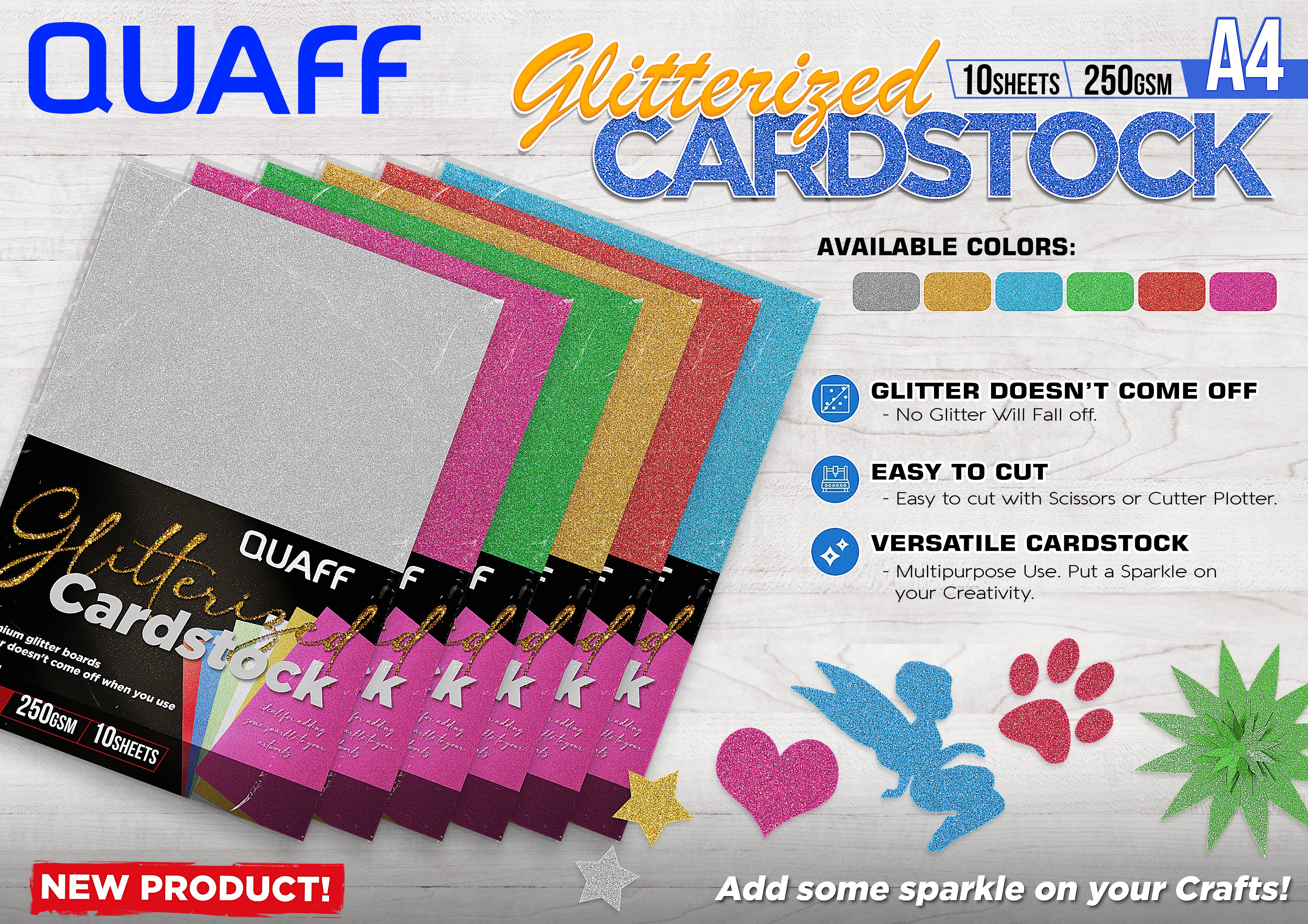 Glittered Cardstock 250GSM (10sheets)