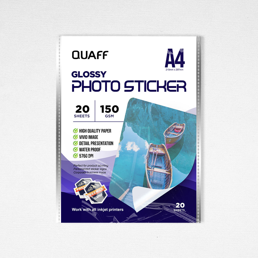 Glossy Photo Sticker A4 Size