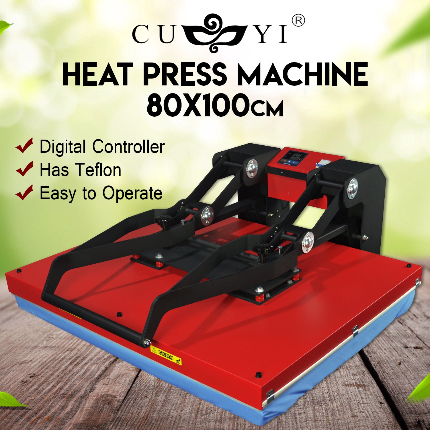 CUYI (80*100CM) HEAVY DUTY DRAWER TYPE High Press Red WITH STAND