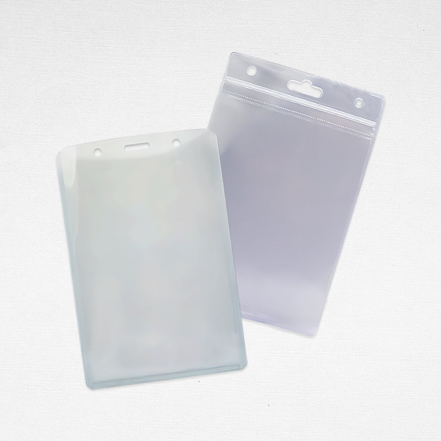 5 Pcs A6 Id Card Holder Case With Zip Lock Waterproof Vertical