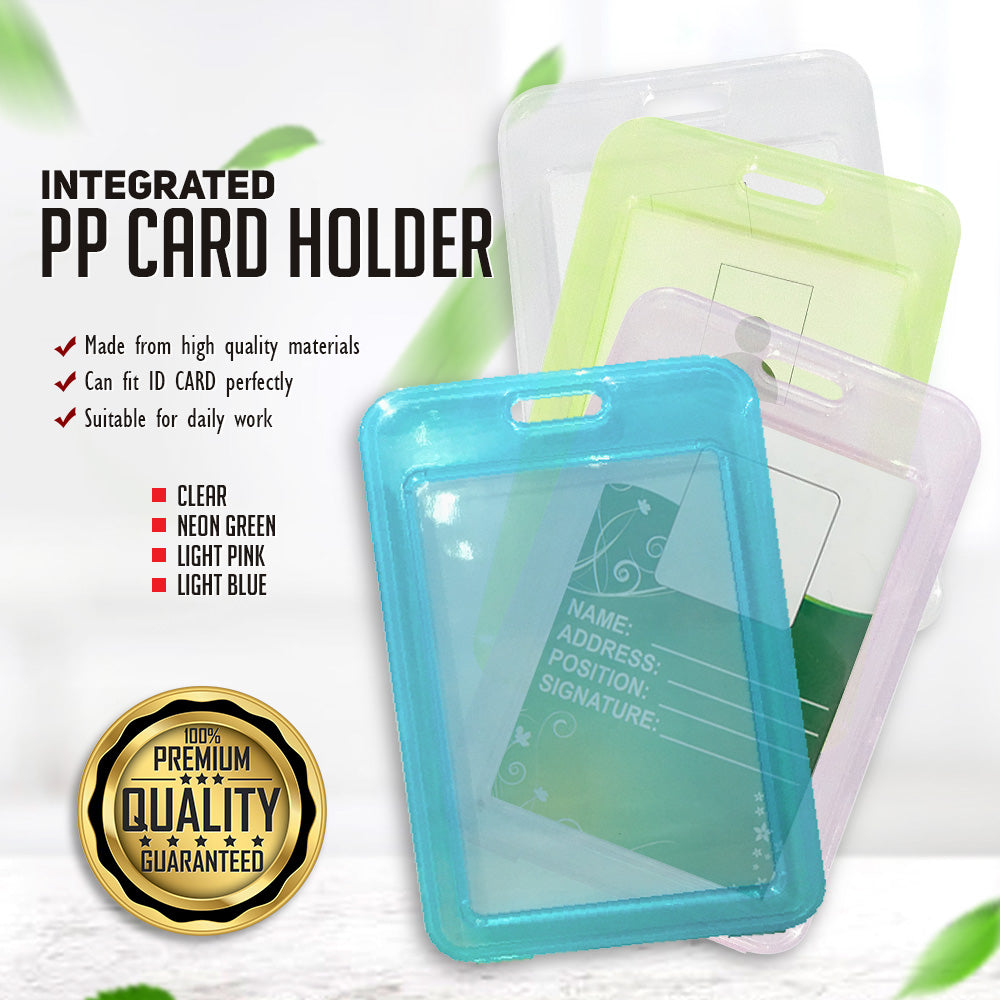 5 Pcs Vertical Colored Transparent Id Holder Case Protector C - 113