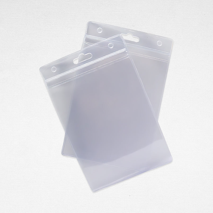 5 Pcs A6 Id Card Holder Case With Zip Lock Waterproof Vertical