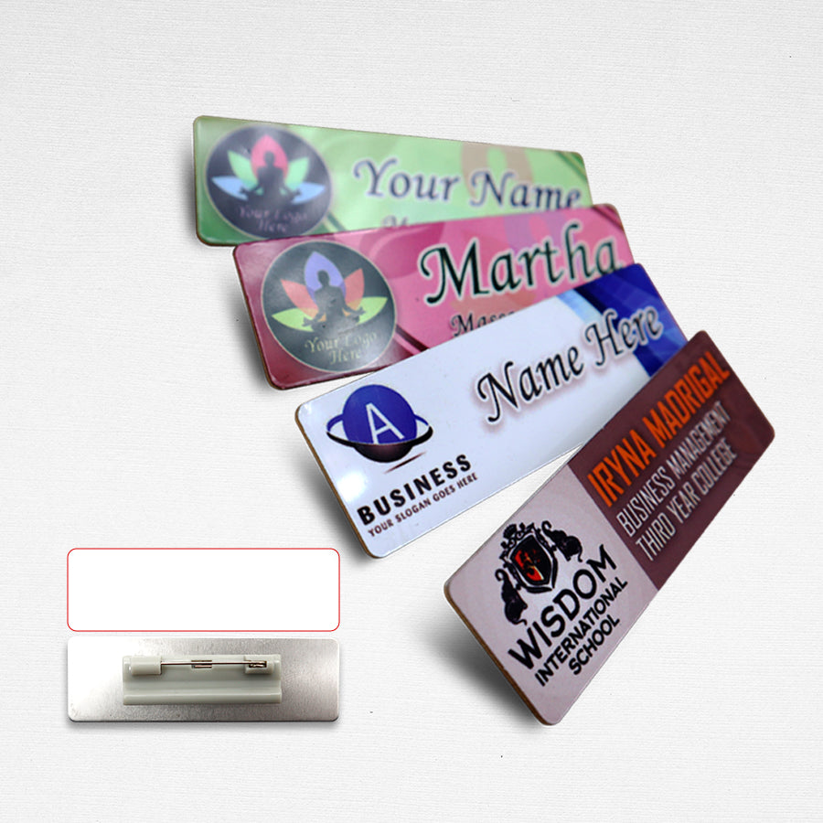 Sublimation Metal Name Badge With Pin 7x2cm 5 Pcs