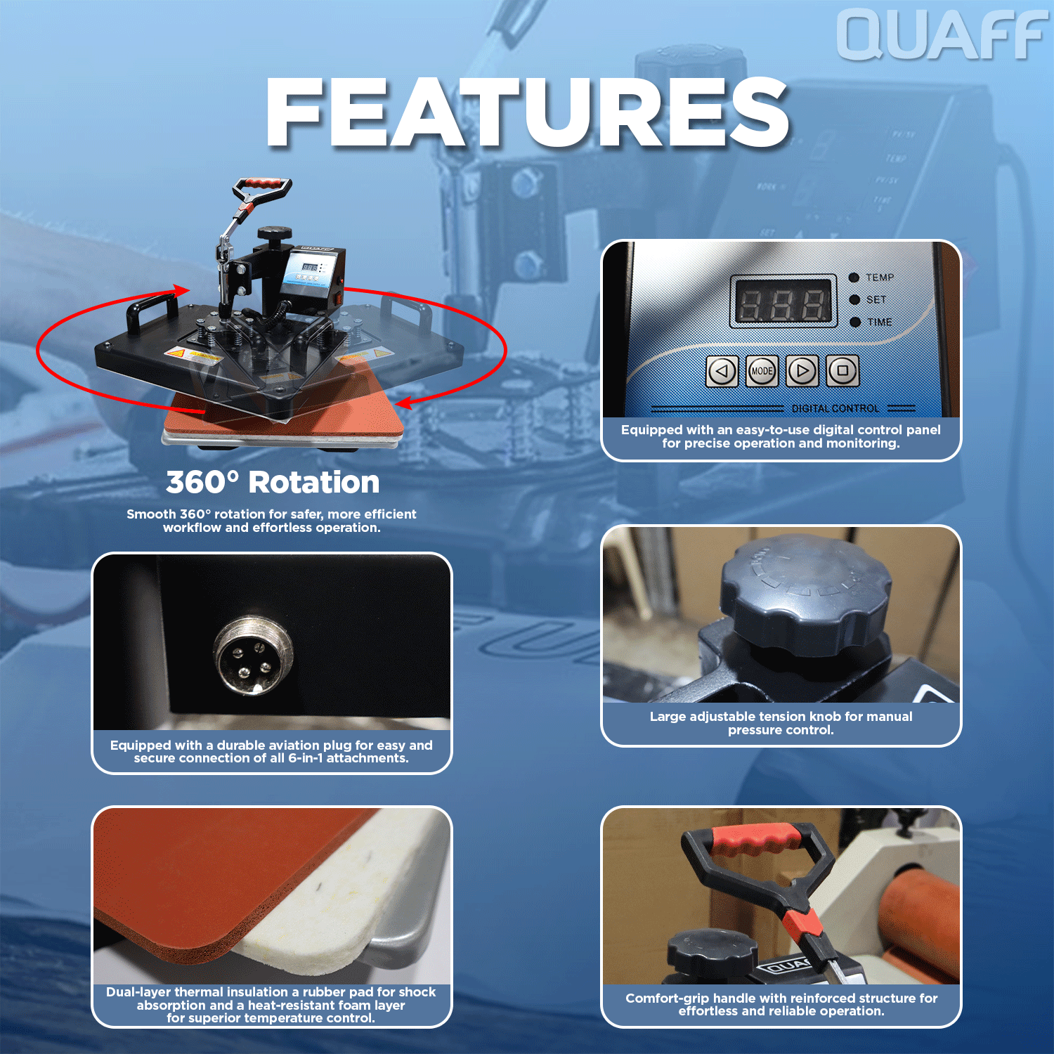 Quaff 6IN1 Heat press Machine