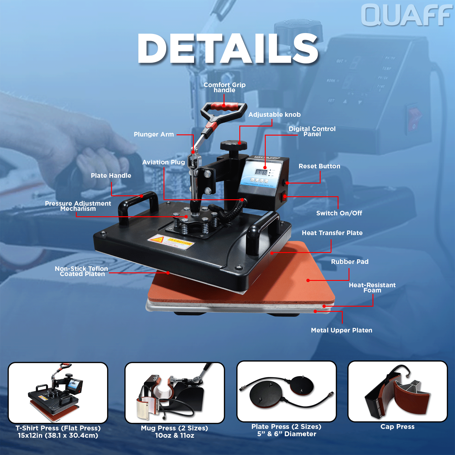 Quaff 6IN1 Heat press Machine