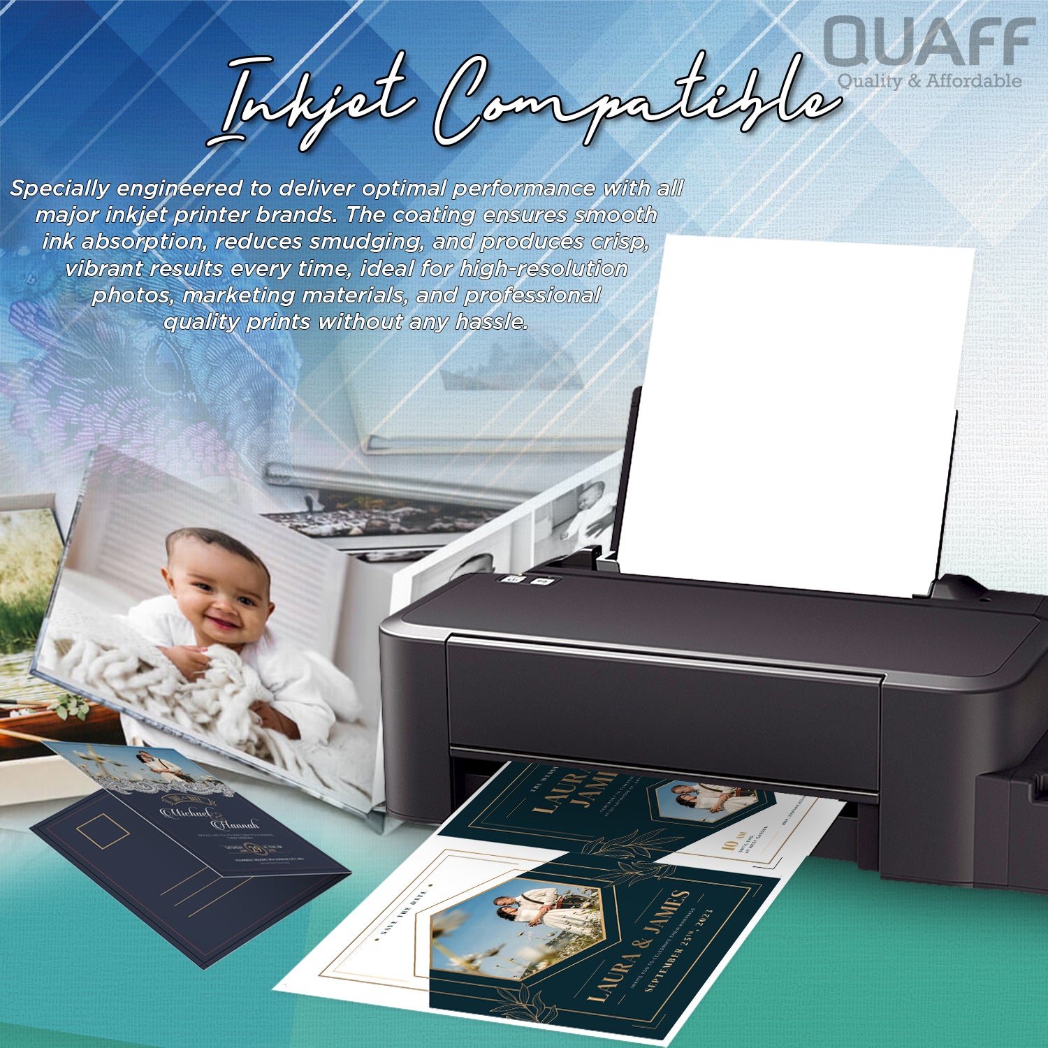 QUAFF Double Sided Photo Paper Linen 260GSM A4(50s)