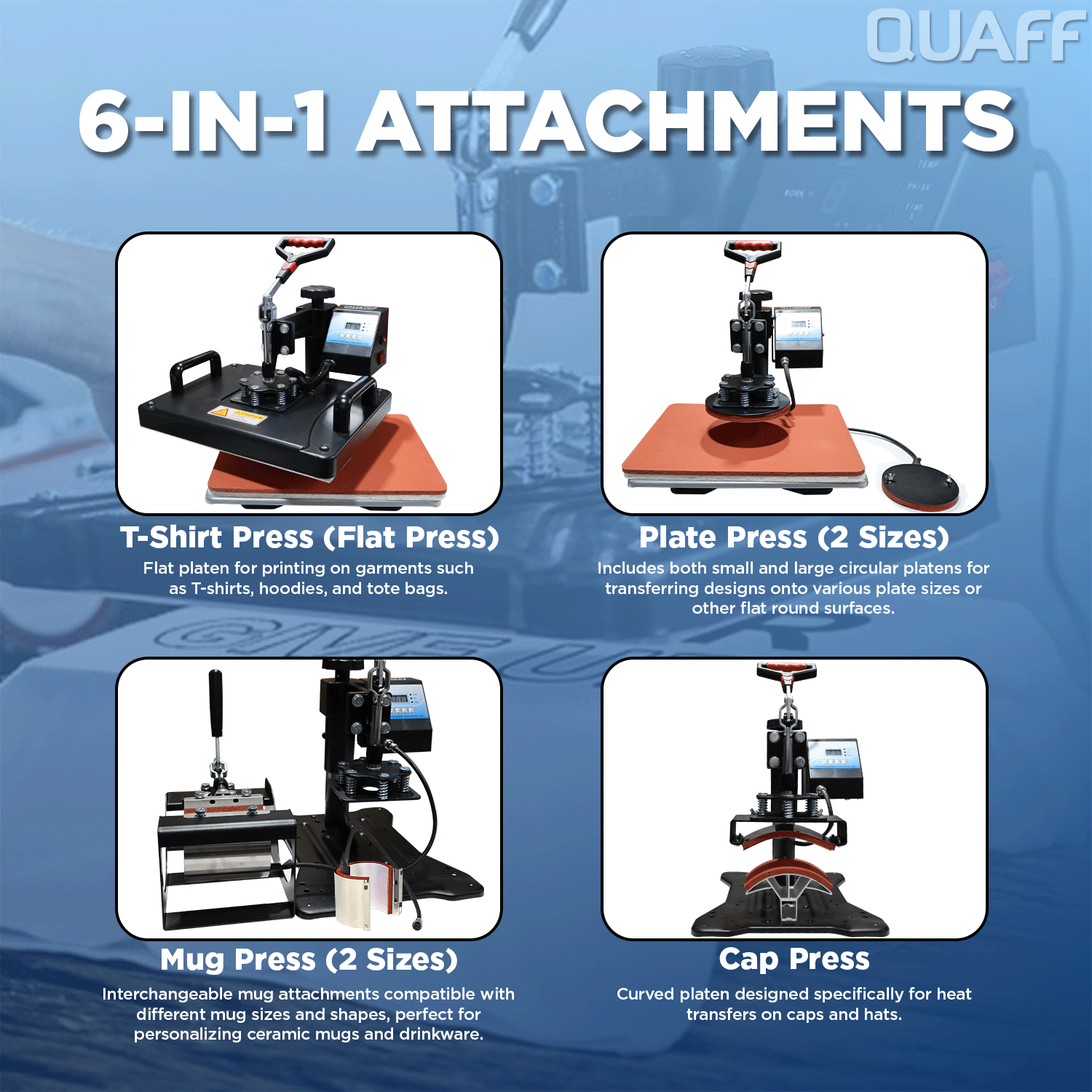 Quaff 6IN1 Heat press Machine