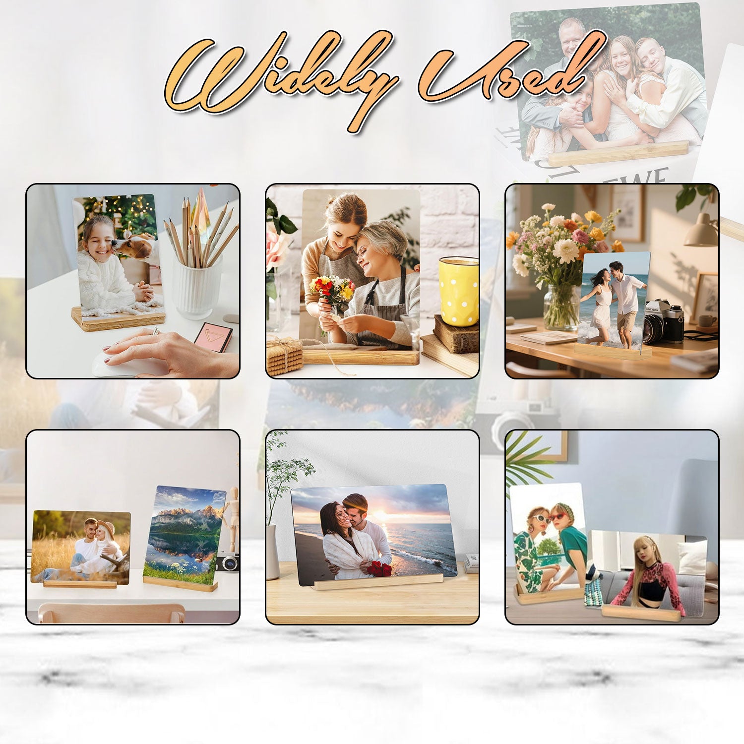 Sublimation Metal Sheet with Bamboo Stand