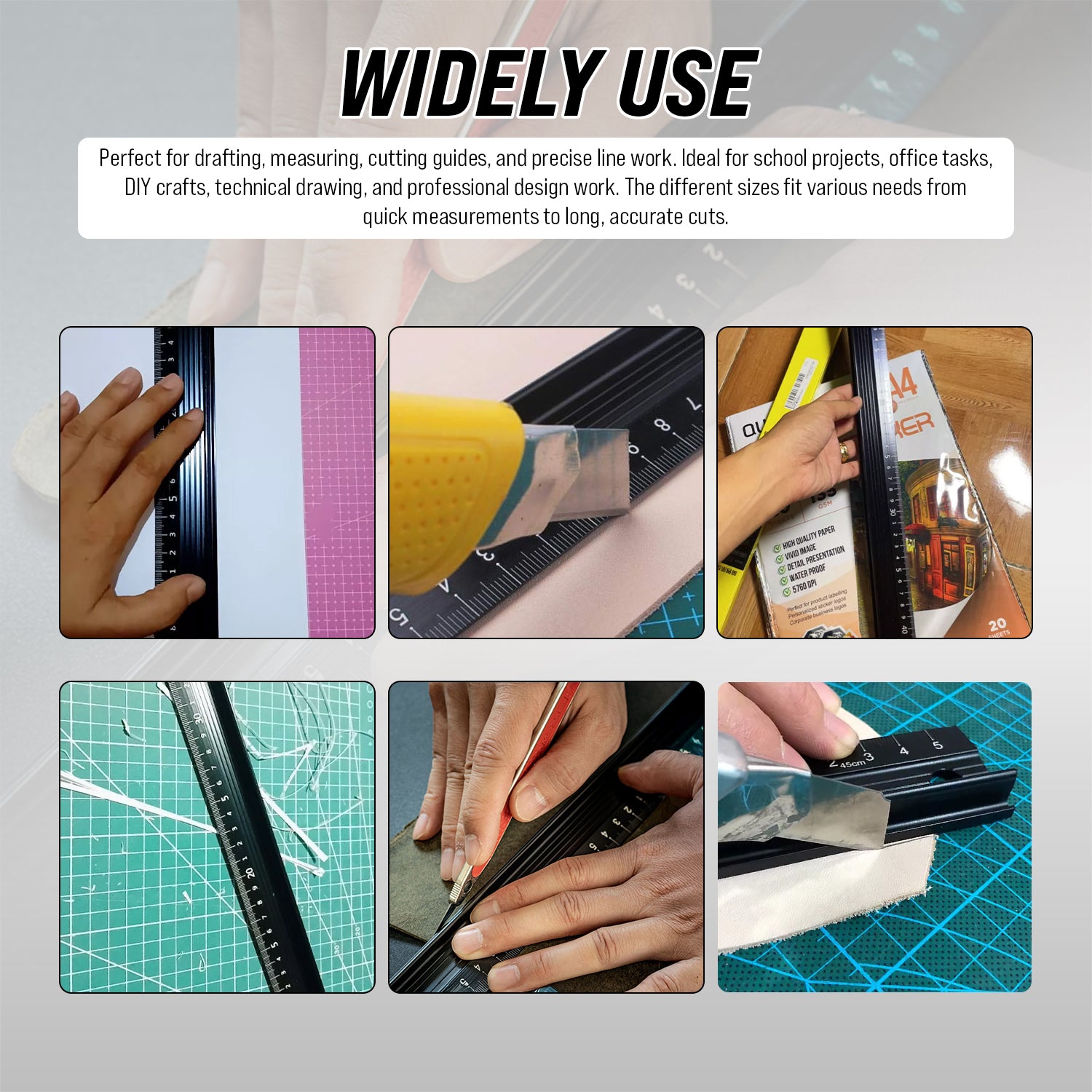 Aluminum Alloy Anti-Slip Ruler