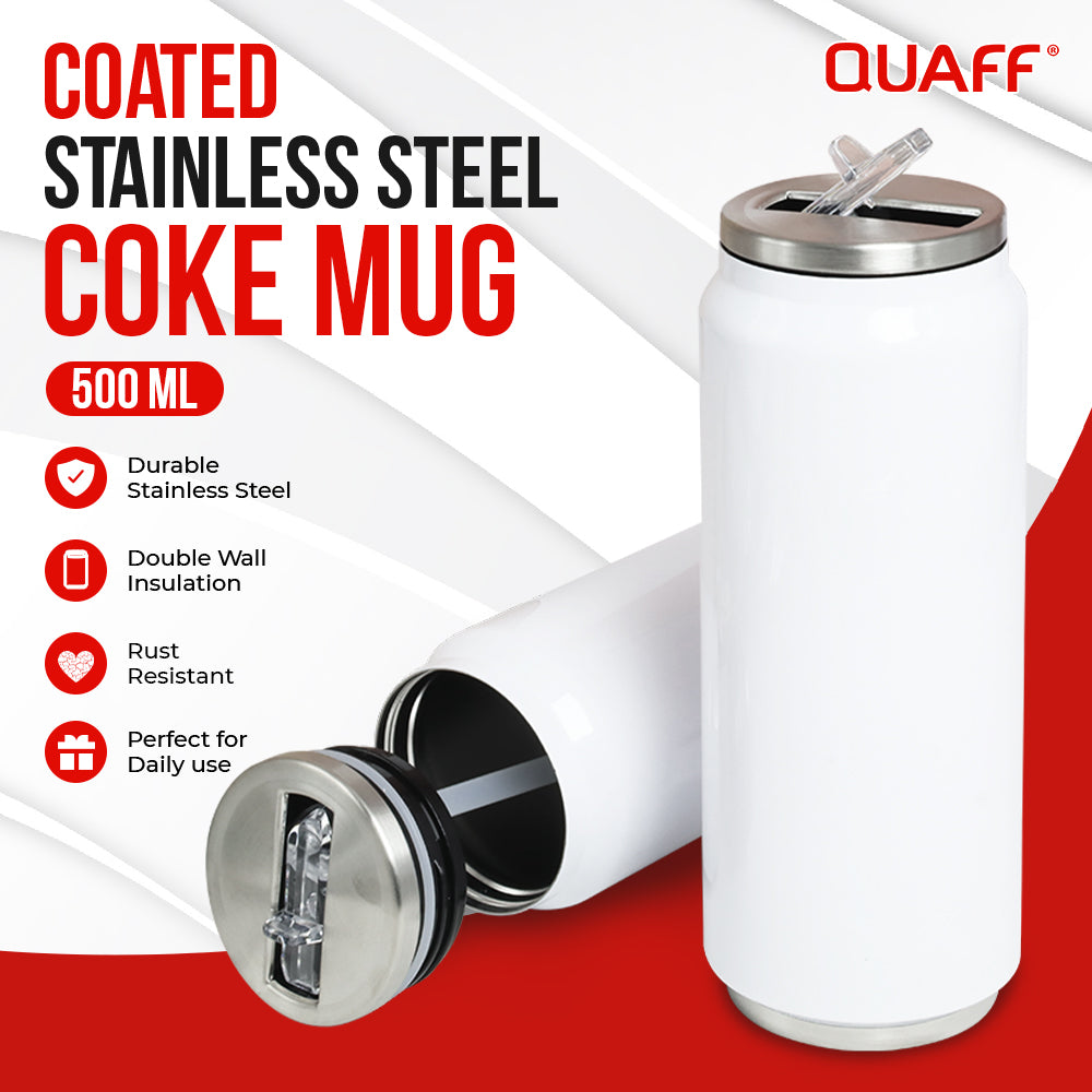 QUAFF Coated Stainless steel coke mug 500ml white