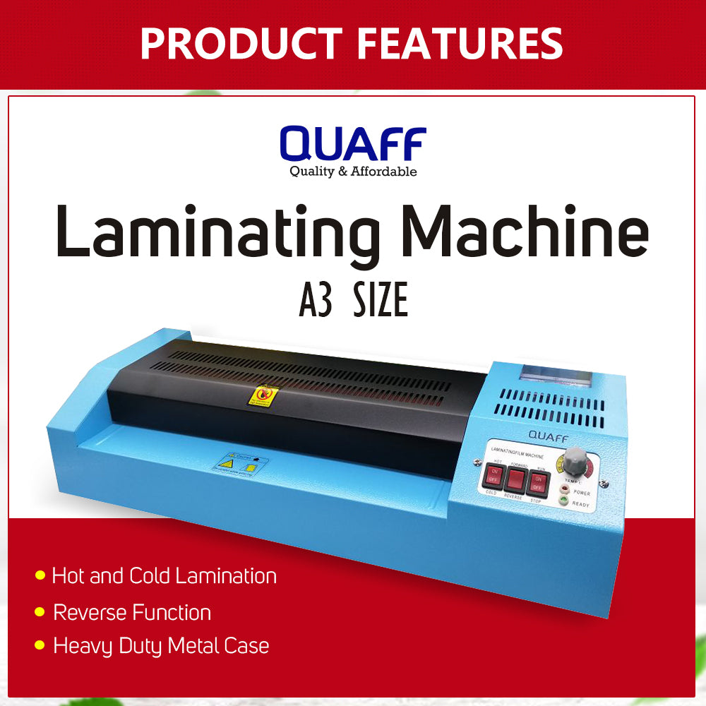 QUAFF A4/A3 Size Laminator Hot & Cold Option For Laminating Film Heavy Duty