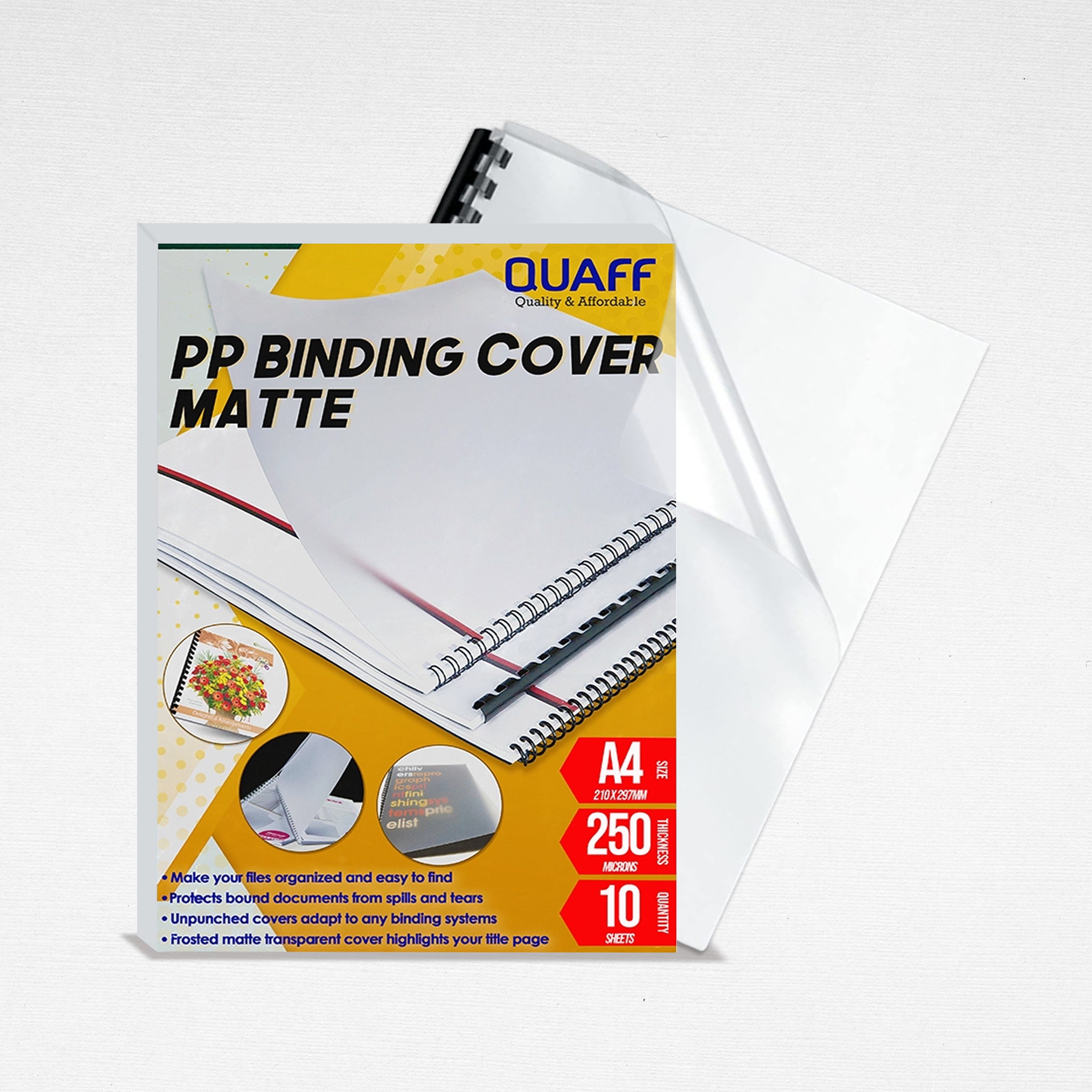 QUAFF 200MIC PVC BINDING COVER CLEAR