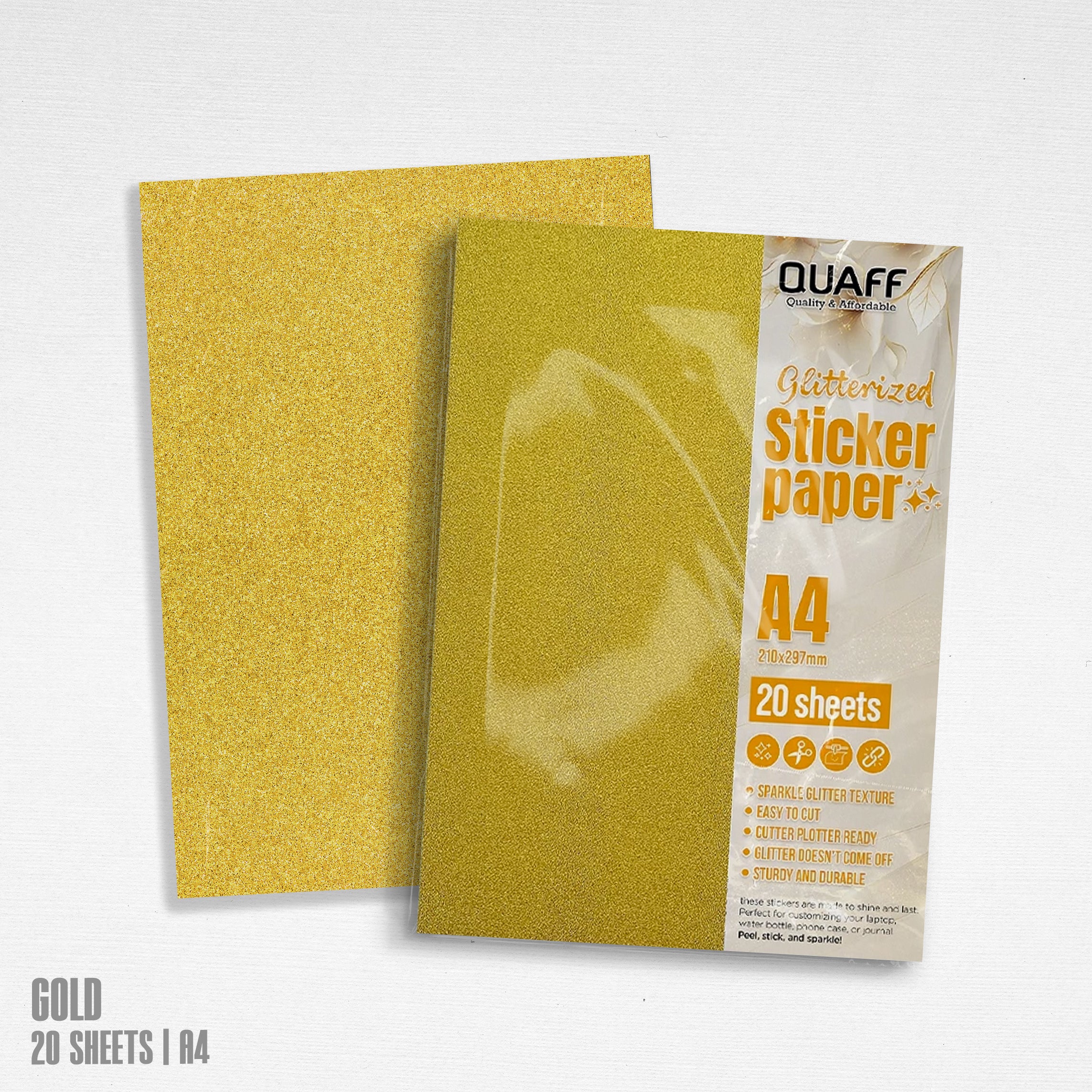 QUAFF Glitterized Sticker Paper (20 sheets/pack)