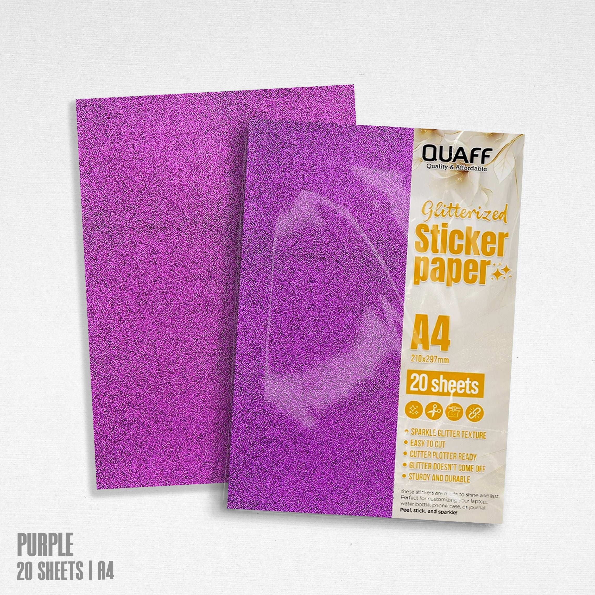 QUAFF Glitterized Sticker Paper (20 sheets/pack)