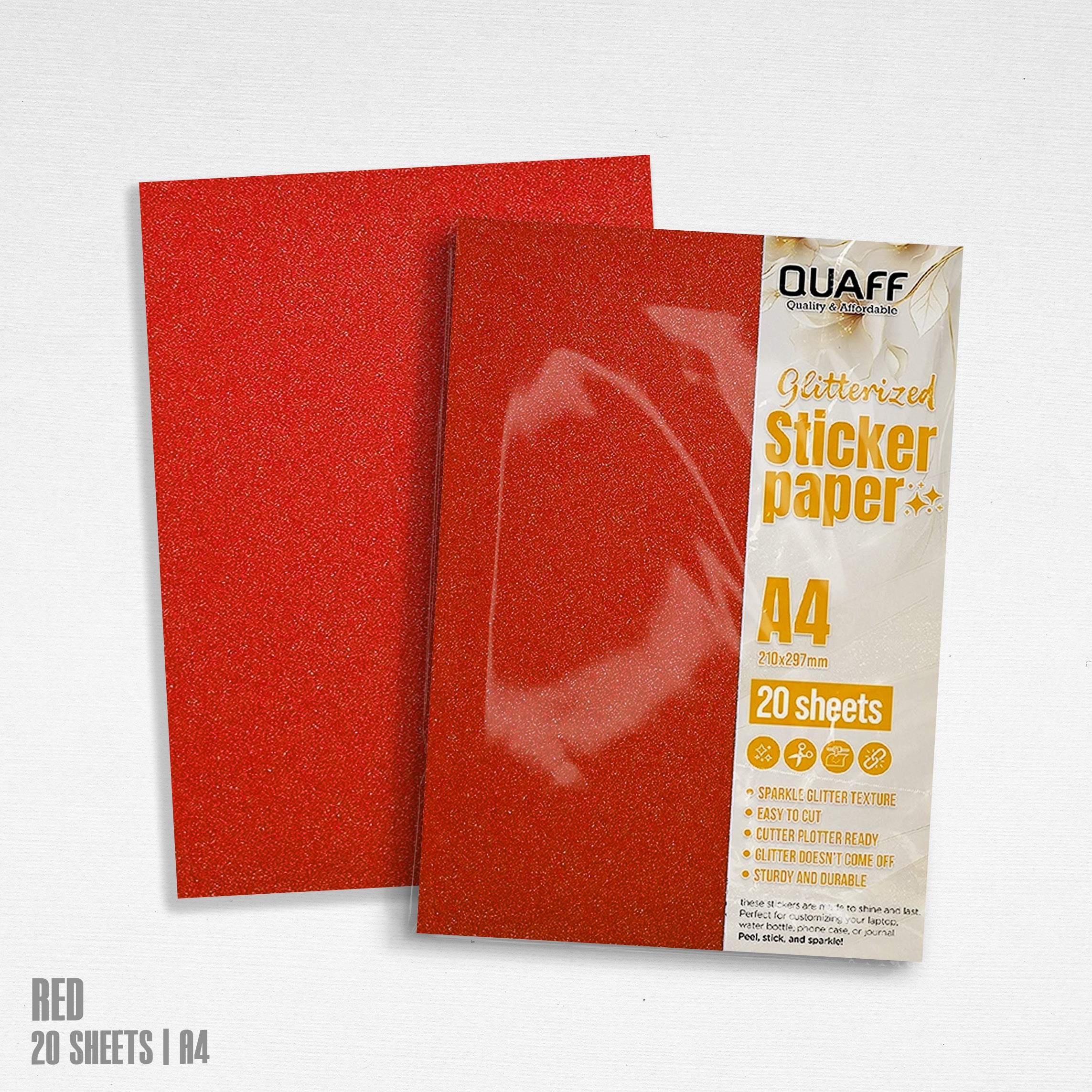 QUAFF Glitterized Sticker Paper (20 sheets/pack)