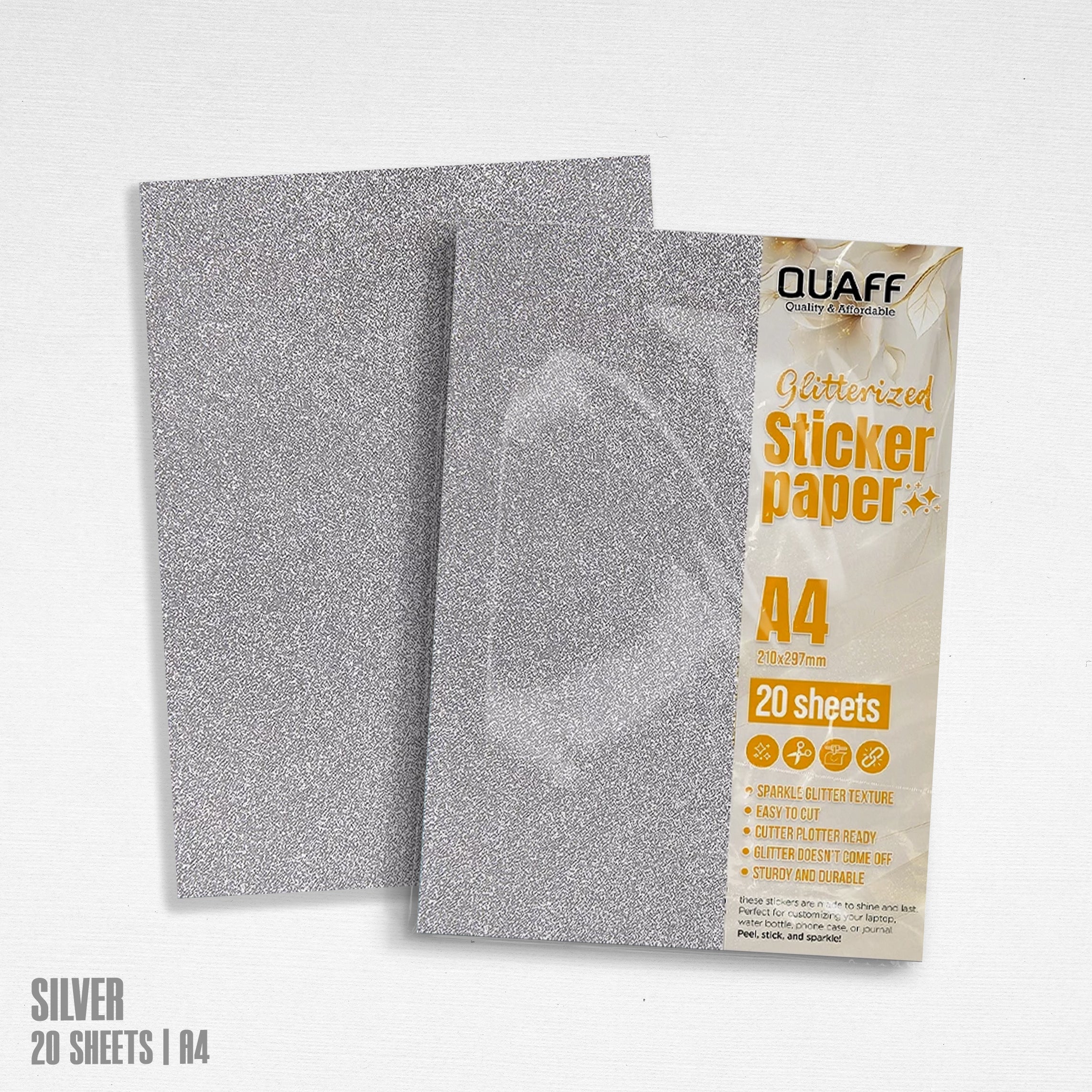 QUAFF Glitterized Sticker Paper (20 sheets/pack)