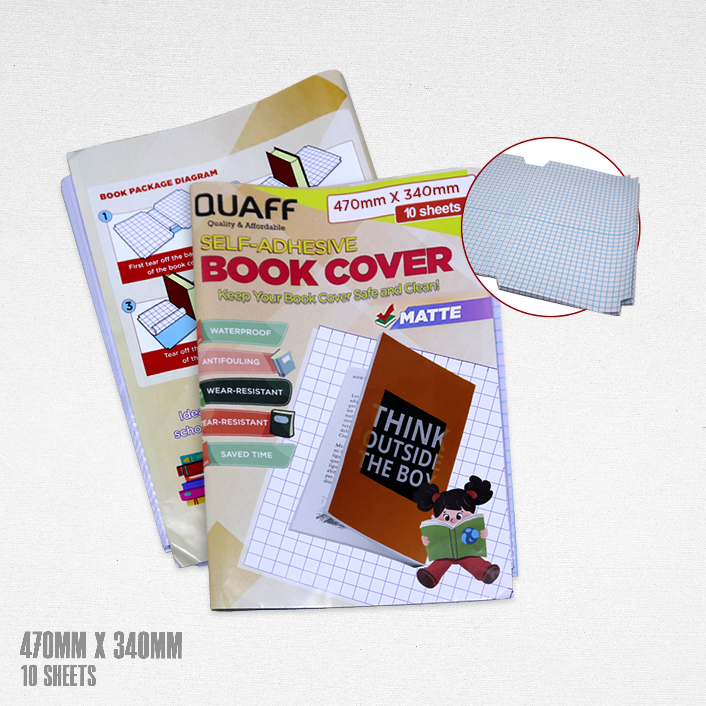 QUAFF SELF-ADHESIVE BOOK COVER
