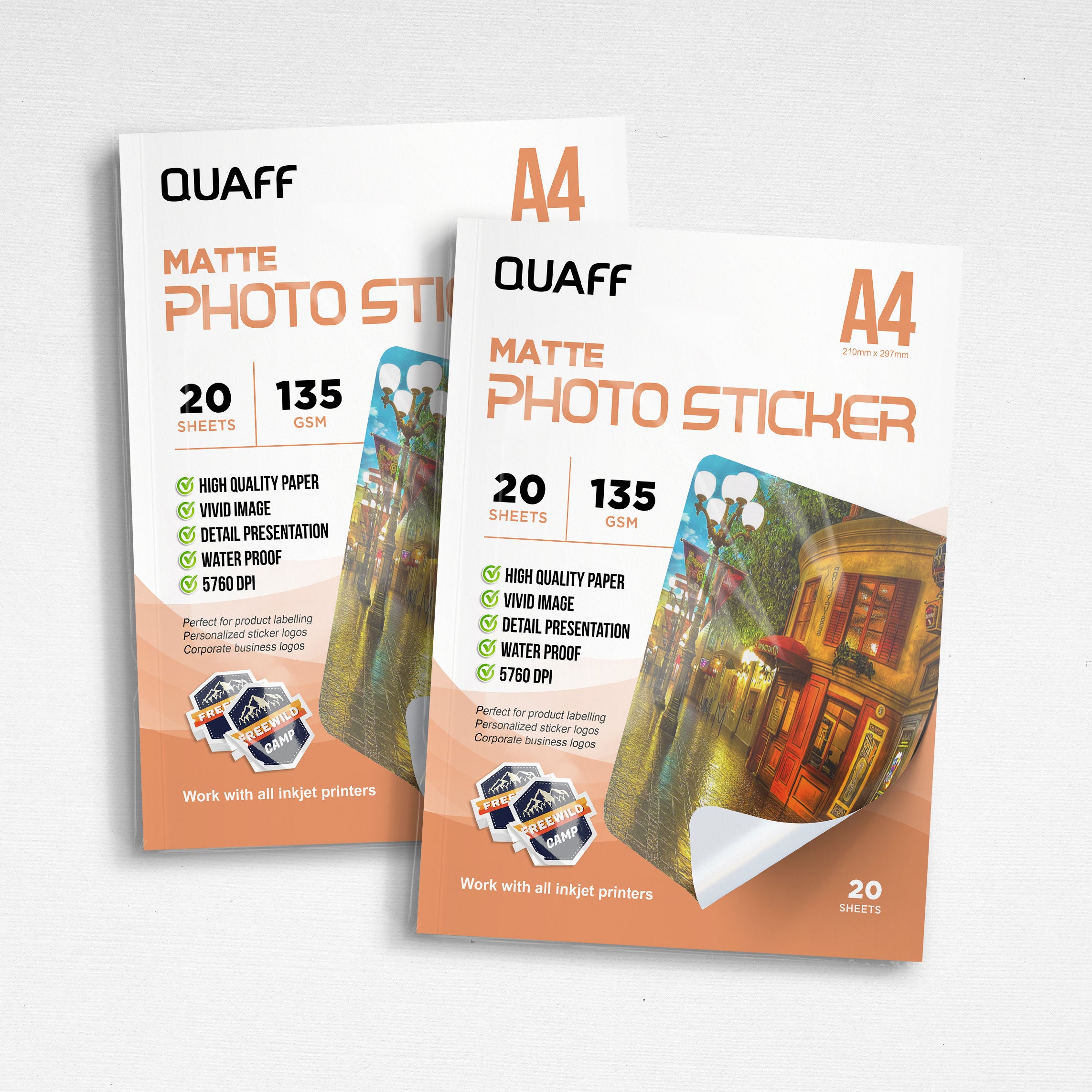 Glossy Photo Sticker A4 Size